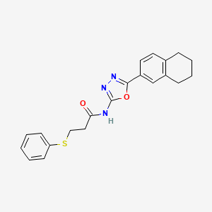 molecular formula C21H21N3O2S B2802338 3-(PHENYLSULFANYL)-N-[5-(5,6,7,8-TETRAHYDRONAPHTHALEN-2-YL)-1,3,4-OXADIAZOL-2-YL]PROPANAMIDE CAS No. 851095-97-1