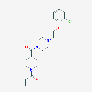 B2802341 1-[4-[4-[2-(2-Chlorophenoxy)ethyl]piperazine-1-carbonyl]piperidin-1-yl]prop-2-en-1-one CAS No. 2361699-94-5