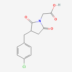 molecular formula C13H12ClNO4 B2802348 [3-(4-Chloro-benzyl)-2,5-dioxo-pyrrolidin-1-yl]-acetic acid 