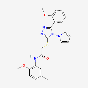 N-(2-methoxy-5-methylphenyl)-2-{[5-(2-methoxyphenyl)-4-(1H-pyrrol-1-yl)-4H-1,2,4-triazol-3-yl]sulfanyl}acetamide