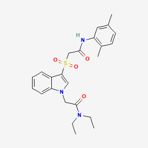 2-(3-((2-((2,5-dimethylphenyl)amino)-2-oxoethyl)sulfonyl)-1H-indol-1-yl)-N,N-diethylacetamide