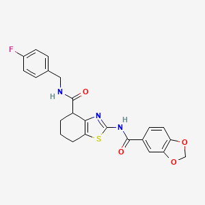 2-(benzo[d][1,3]dioxole-5-carboxamido)-N-(4-fluorobenzyl)-4,5,6,7-tetrahydrobenzo[d]thiazole-4-carboxamide