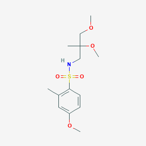 molecular formula C14H23NO5S B2802389 N-(2,3-dimethoxy-2-methylpropyl)-4-methoxy-2-methylbenzene-1-sulfonamide CAS No. 2034586-47-3
