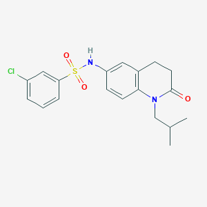 molecular formula C19H21ClN2O3S B2802391 3-chloro-N~1~-(1-isobutyl-2-oxo-1,2,3,4-tetrahydro-6-quinolinyl)-1-benzenesulfonamide CAS No. 946372-95-8