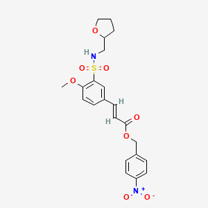 (4-nitrophenyl)methyl (E)-3-[4-methoxy-3-(oxolan-2-ylmethylsulfamoyl)phenyl]prop-2-enoate
