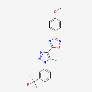 molecular formula C19H14F3N5O2 B2802393 3-(4-methoxyphenyl)-5-{5-methyl-1-[3-(trifluoromethyl)phenyl]-1H-1,2,3-triazol-4-yl}-1,2,4-oxadiazole CAS No. 932527-77-0