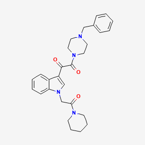 molecular formula C28H32N4O3 B2802395 1-(4-benzylpiperazin-1-yl)-2-(1-(2-oxo-2-(piperidin-1-yl)ethyl)-1H-indol-3-yl)ethane-1,2-dione CAS No. 872860-83-8