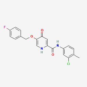 molecular formula C20H16ClFN2O3 B2802397 N-(3-chloro-4-methylphenyl)-5-((4-fluorobenzyl)oxy)-4-oxo-1,4-dihydropyridine-2-carboxamide CAS No. 1021261-77-7