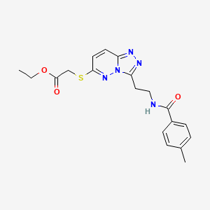 Ethyl 2-((3-(2-(4-methylbenzamido)ethyl)-[1,2,4]triazolo[4,3-b]pyridazin-6-yl)thio)acetate
