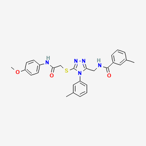 N-((5-((2-((4-methoxyphenyl)amino)-2-oxoethyl)thio)-4-(m-tolyl)-4H-1,2,4-triazol-3-yl)methyl)-3-methylbenzamide