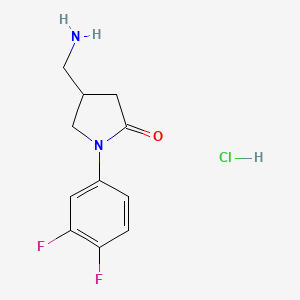 4-(Aminomethyl)-1-(3,4-difluorophenyl)pyrrolidin-2-one;hydrochloride