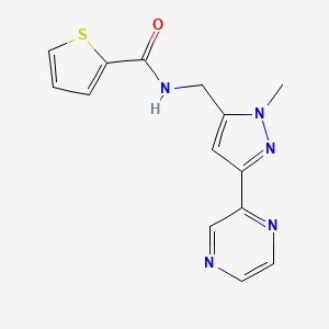 N-((1-methyl-3-(pyrazin-2-yl)-1H-pyrazol-5-yl)methyl)thiophene-2-carboxamide