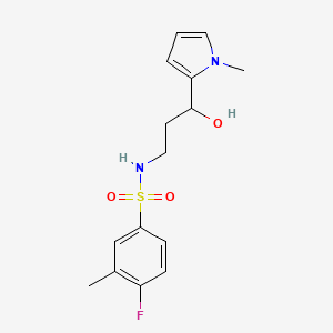 4-fluoro-N-(3-hydroxy-3-(1-methyl-1H-pyrrol-2-yl)propyl)-3-methylbenzenesulfonamide