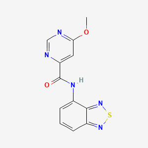 molecular formula C12H9N5O2S B2802440 N-(2,1,3-benzothiadiazol-4-yl)-6-methoxypyrimidine-4-carboxamide CAS No. 2034633-89-9