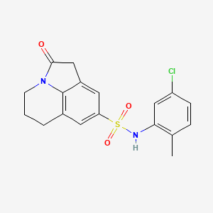 molecular formula C18H17ClN2O3S B2802448 N-(5-chloro-2-methylphenyl)-2-oxo-1,2,5,6-tetrahydro-4H-pyrrolo[3,2,1-ij]quinoline-8-sulfonamide CAS No. 896376-21-9