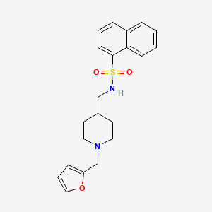 molecular formula C21H24N2O3S B2802449 N-((1-(furan-2-ylmethyl)piperidin-4-yl)methyl)naphthalene-1-sulfonamide CAS No. 953140-25-5