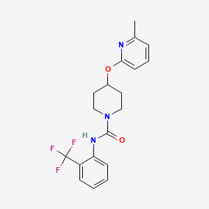 molecular formula C19H20F3N3O2 B2802452 4-((6-甲基吡啶-2-基)氧基)-N-(2-(三氟甲基)苯基)哌啶-1-甲酸胺 CAS No. 1797129-72-6