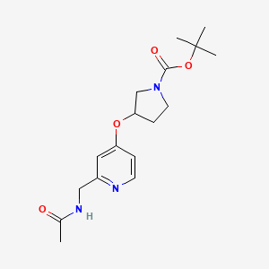 molecular formula C17H25N3O4 B2802453 Tert-butyl 3-{[2-(acetamidomethyl)pyridin-4-yl]oxy}pyrrolidine-1-carboxylate CAS No. 1803605-73-3