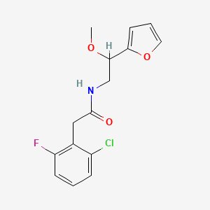 molecular formula C15H15ClFNO3 B2802462 2-(2-chloro-6-fluorophenyl)-N-[2-(furan-2-yl)-2-methoxyethyl]acetamide CAS No. 1795088-42-4