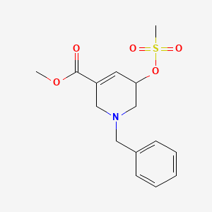 molecular formula C15H19NO5S B2802466 Methyl 1-benzyl-5-(methylsulfonyloxy)-1,2,5,6-tetrahydropyridine-3-carboxylate CAS No. 1823843-77-1