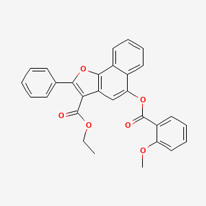 molecular formula C29H22O6 B2802469 Ethyl 5-((2-methoxybenzoyl)oxy)-2-phenylnaphtho[1,2-b]furan-3-carboxylate CAS No. 321968-29-0