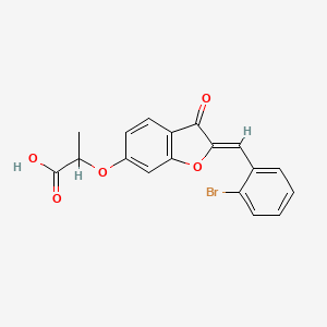 molecular formula C18H13BrO5 B2802483 (Z)-2-((2-(2-bromobenzylidene)-3-oxo-2,3-dihydrobenzofuran-6-yl)oxy)propanoic acid CAS No. 890633-05-3