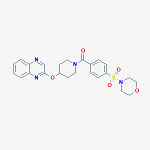 molecular formula C24H26N4O5S B2802510 2-({1-[4-(morpholine-4-sulfonyl)benzoyl]piperidin-4-yl}oxy)quinoxaline CAS No. 1705510-65-1