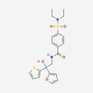 molecular formula C21H24N2O5S2 B2802533 4-(N,N-diethylsulfamoyl)-N-(2-(furan-2-yl)-2-hydroxy-2-(thiophen-2-yl)ethyl)benzamide CAS No. 2034484-60-9