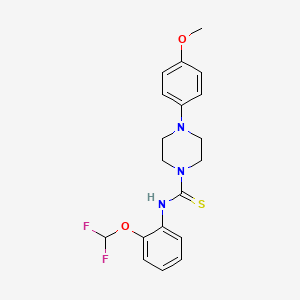 molecular formula C19H21F2N3O2S B2802544 N-[2-(difluoromethoxy)phenyl]-4-(4-methoxyphenyl)piperazine-1-carbothioamide CAS No. 612525-22-1