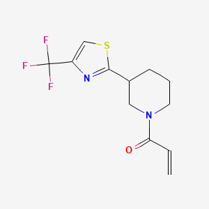molecular formula C12H13F3N2OS B2802548 1-[3-[4-(Trifluoromethyl)-1,3-thiazol-2-yl]piperidin-1-yl]prop-2-en-1-one CAS No. 2175583-51-2