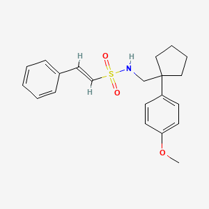 molecular formula C21H25NO3S B2802550 (E)-N-((1-(4-methoxyphenyl)cyclopentyl)methyl)-2-phenylethenesulfonamide CAS No. 1257556-20-9