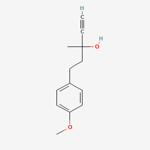 molecular formula C13H16O2 B2802552 5-(4-Methoxyphenyl)-3-methylpent-1-yn-3-ol CAS No. 591760-05-3