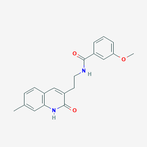 B2802554 3-methoxy-N-[2-(7-methyl-2-oxo-1H-quinolin-3-yl)ethyl]benzamide CAS No. 851404-81-4