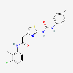 molecular formula C20H19ClN4O2S B2802563 N-(3-chloro-2-methylphenyl)-2-(2-(3-(p-tolyl)ureido)thiazol-4-yl)acetamide CAS No. 921481-77-8