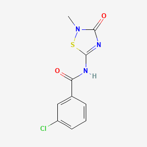 molecular formula C10H8ClN3O2S B2802608 3-chloro-N-(2-methyl-3-oxo-1,2,4-thiadiazol-5-yl)benzamide CAS No. 306976-39-6