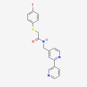 molecular formula C19H16FN3OS B2802613 N-({[2,3'-bipyridine]-4-yl}methyl)-2-[(4-fluorophenyl)sulfanyl]acetamide CAS No. 1903408-88-7