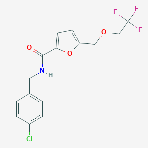 molecular formula C15H13ClF3NO3 B280262 N-[(4-chlorophenyl)methyl]-5-(2,2,2-trifluoroethoxymethyl)furan-2-carboxamide 