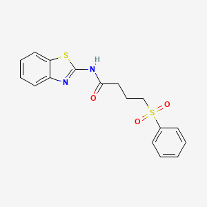 molecular formula C17H16N2O3S2 B2802629 4-(benzenesulfonyl)-N-(1,3-benzothiazol-2-yl)butanamide CAS No. 899961-11-6