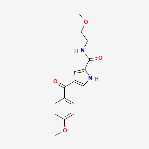 molecular formula C16H18N2O4 B2802630 4-(4-methoxybenzoyl)-N-(2-methoxyethyl)-1H-pyrrole-2-carboxamide CAS No. 478259-25-5