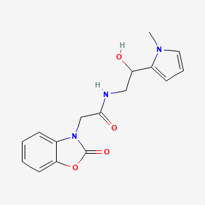 molecular formula C16H17N3O4 B2802650 N-(2-hydroxy-2-(1-methyl-1H-pyrrol-2-yl)ethyl)-2-(2-oxobenzo[d]oxazol-3(2H)-yl)acetamide CAS No. 1396847-06-5
