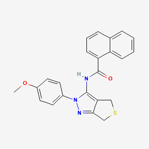 molecular formula C23H19N3O2S B2802655 N-(2-(4-methoxyphenyl)-4,6-dihydro-2H-thieno[3,4-c]pyrazol-3-yl)-1-naphthamide CAS No. 392254-99-8