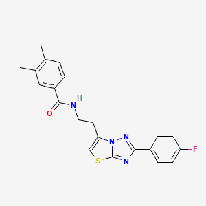 molecular formula C21H19FN4OS B2802667 N-(2-(2-(4-fluorophenyl)thiazolo[3,2-b][1,2,4]triazol-6-yl)ethyl)-3,4-dimethylbenzamide CAS No. 894048-46-5