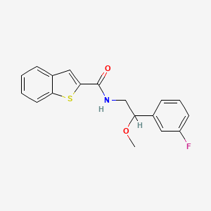 molecular formula C18H16FNO2S B2802679 N-[2-(3-fluorophenyl)-2-methoxyethyl]-1-benzothiophene-2-carboxamide CAS No. 1705864-77-2