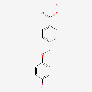 molecular formula C14H10FKO3 B2802693 Potassium 4-((4-fluorophenoxy)methyl)benzoate CAS No. 1184974-83-1