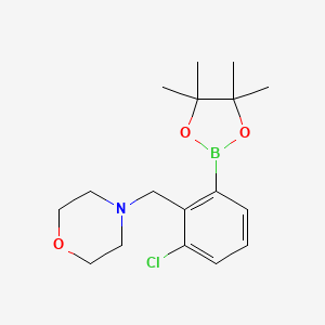 molecular formula C17H25BClNO3 B2802733 3-Chloro-2-(morpholinomethyl)phenylboronic acid, pinacol ester CAS No. 2096337-89-0