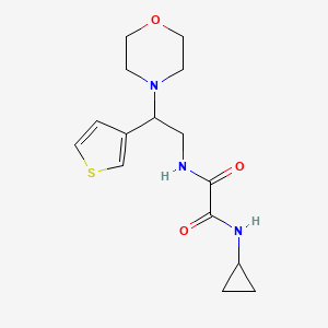 molecular formula C15H21N3O3S B2802736 N1-cyclopropyl-N2-(2-morpholino-2-(thiophen-3-yl)ethyl)oxalamide CAS No. 946303-60-2