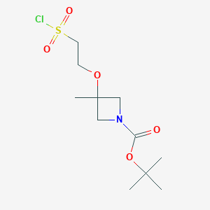 molecular formula C11H20ClNO5S B2802743 Tert-butyl 3-(2-chlorosulfonylethoxy)-3-methylazetidine-1-carboxylate CAS No. 2418722-73-1