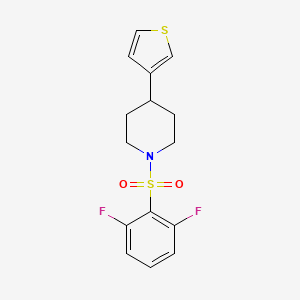molecular formula C15H15F2NO2S2 B2802745 1-((2,6-Difluorophenyl)sulfonyl)-4-(thiophen-3-yl)piperidine CAS No. 1396878-95-7