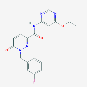 molecular formula C18H16FN5O3 B2802746 N-(6-ethoxypyrimidin-4-yl)-1-(3-fluorobenzyl)-6-oxo-1,6-dihydropyridazine-3-carboxamide CAS No. 1421490-40-5