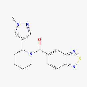 molecular formula C16H17N5OS B2802758 5-[2-(1-methyl-1H-pyrazol-4-yl)piperidine-1-carbonyl]-2,1,3-benzothiadiazole CAS No. 2097922-74-0